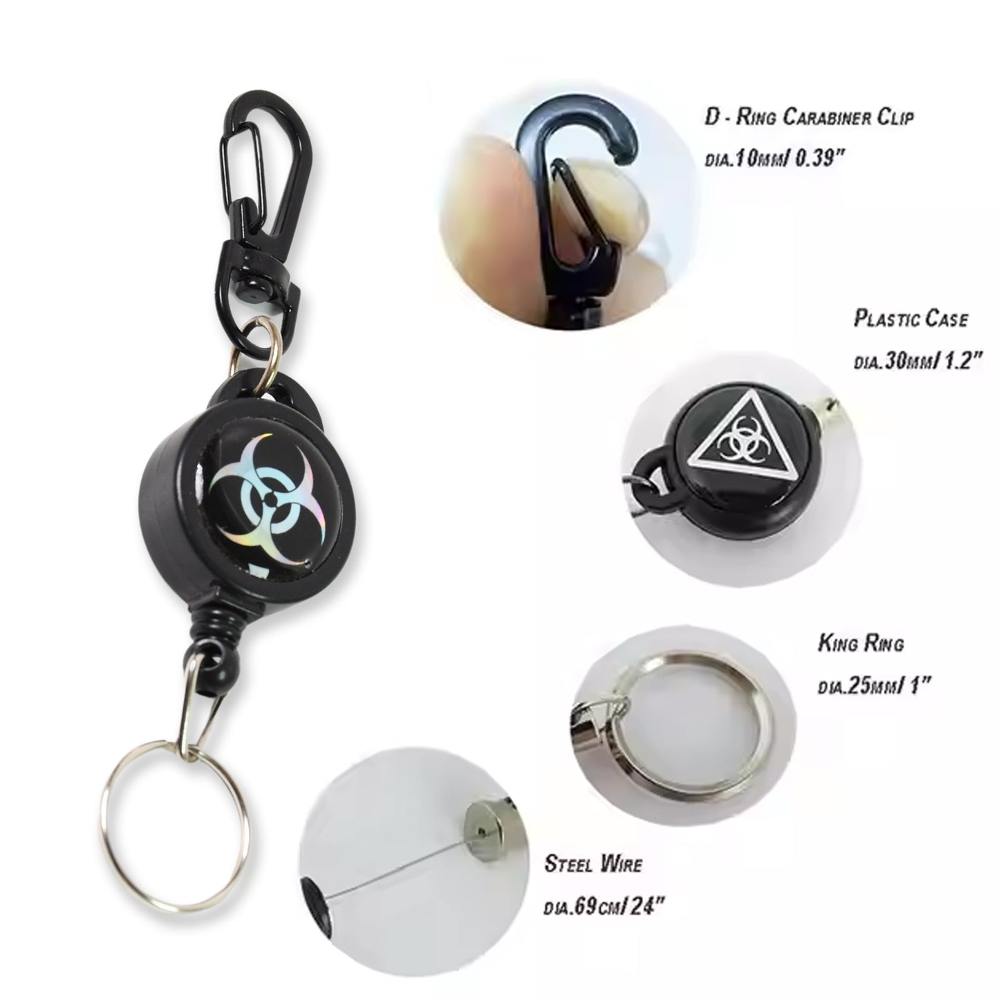 Retractable Steel Wire Keychain Holder (1 Pc, Small) - Secure Key Attachment - Happy Price - Image 3