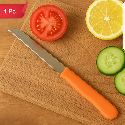 1 Pc Stainless Steel Plain Edge Utility Knife with Ergonomic Plastic Handle - Happy Price - Image 1