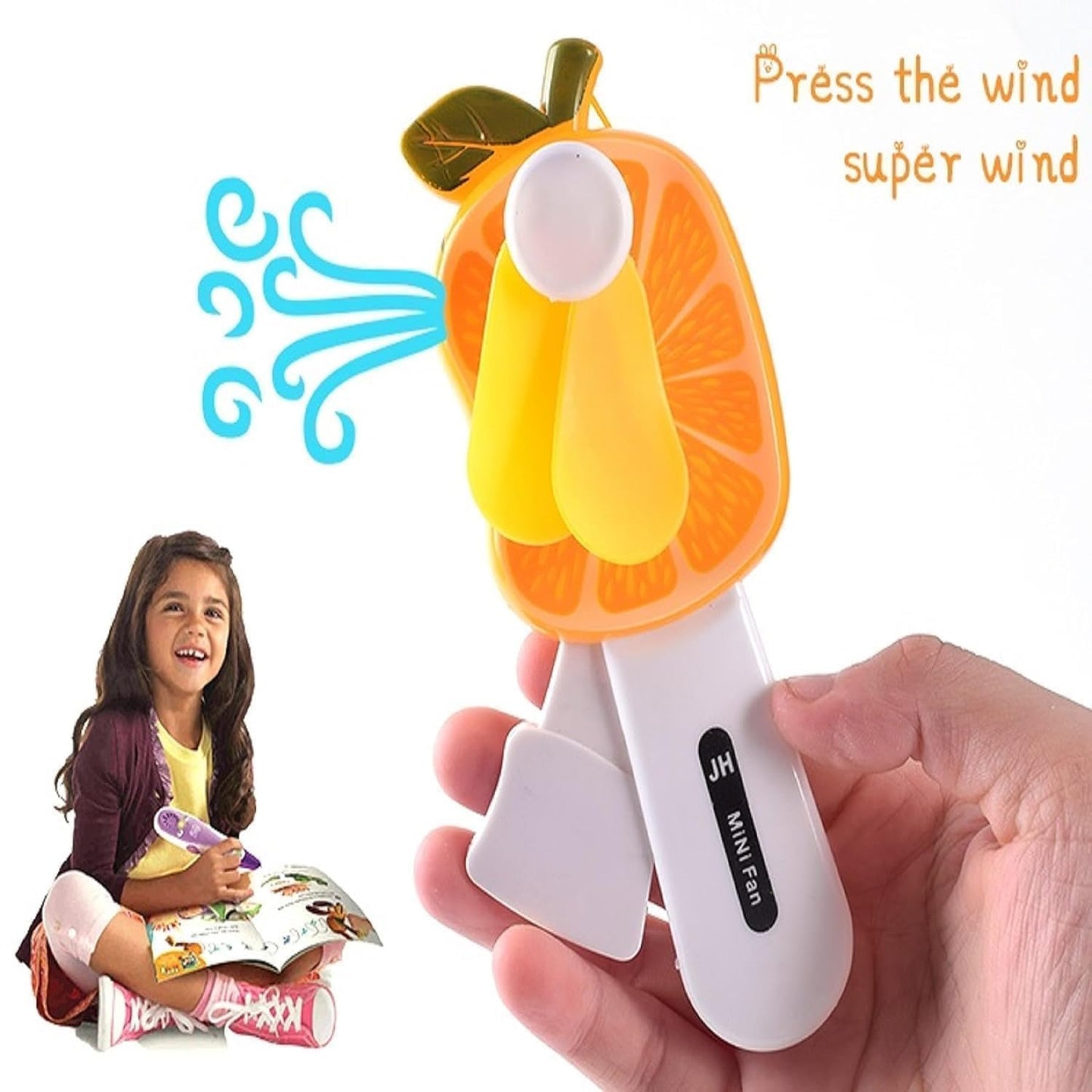 Kids' Fruit-Shaped Hand-Press Mini Fan (1 Pc, Assorted Designs) - Happy Price - Image 4