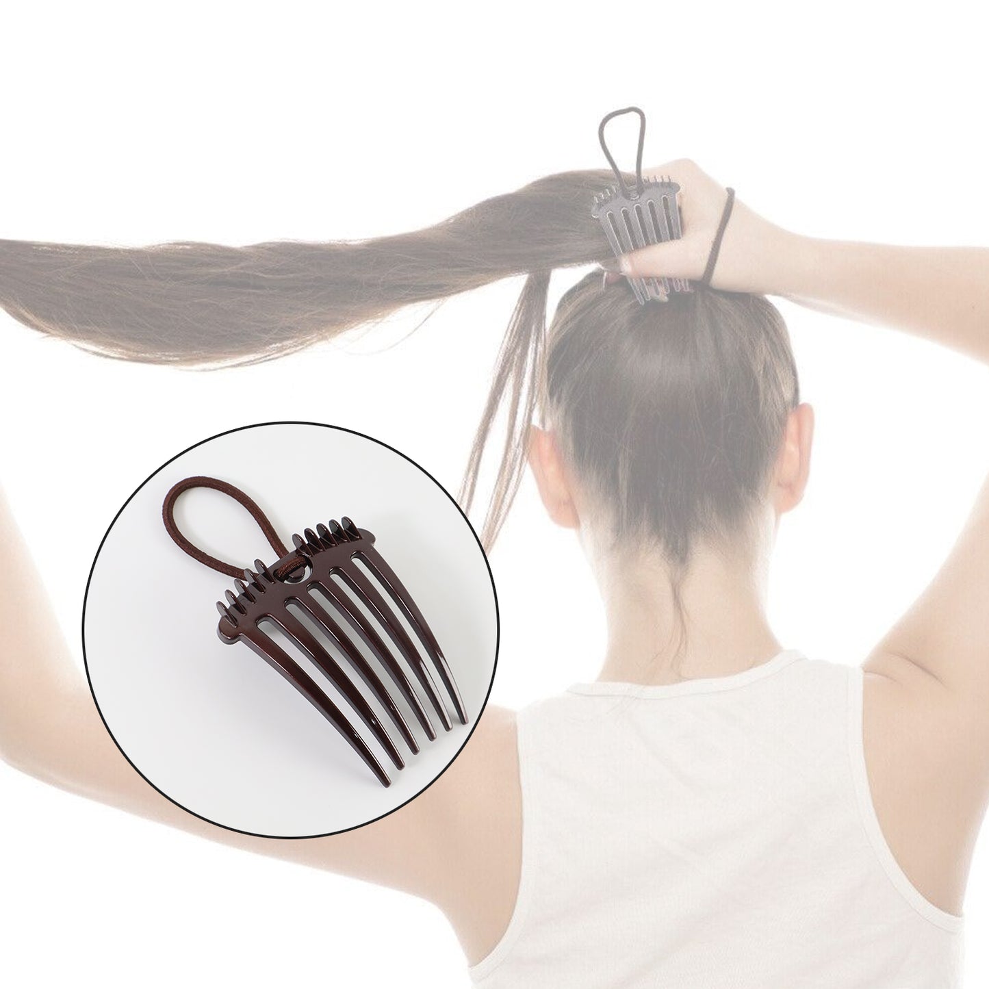 Ponytail Styling Comb with Elastic Loop - 1 Piece - Happy Price - Image 4