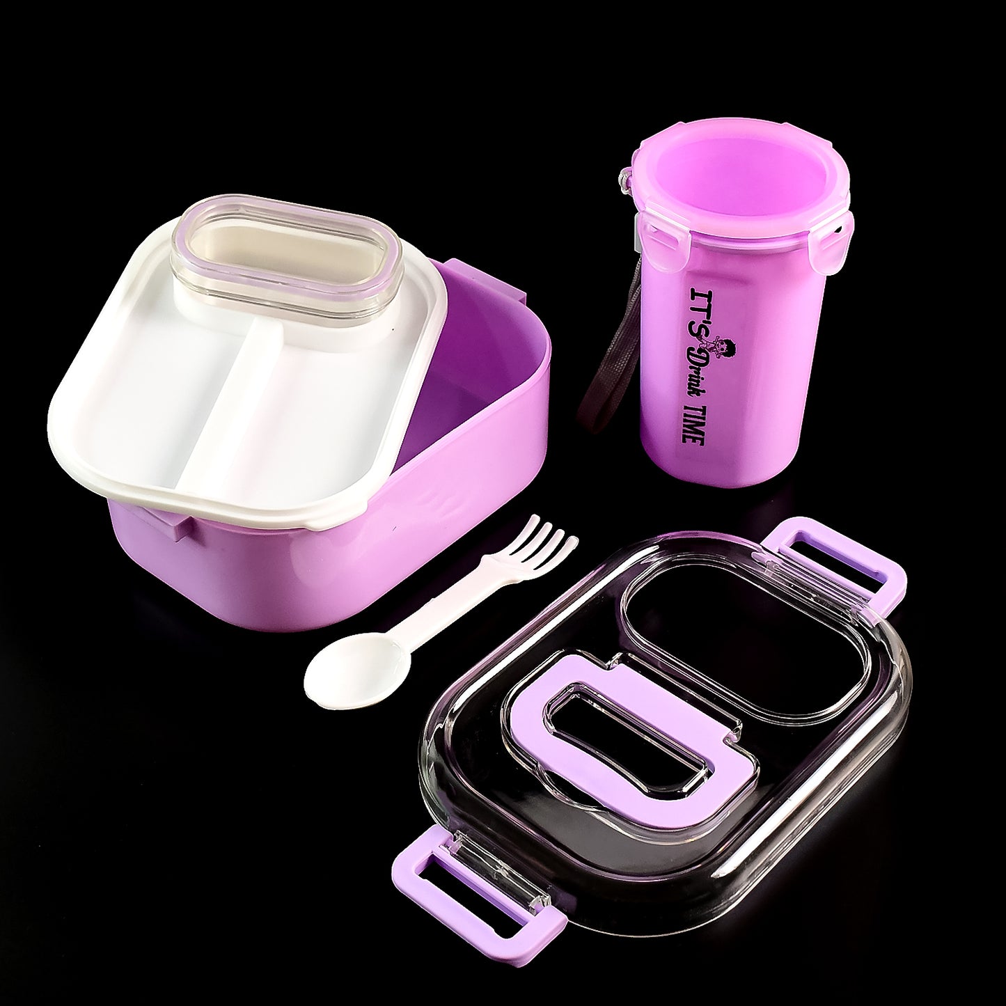Multi-functional 1 Set Leakproof Lunch Box With Cutlery  Tumbler - Happy Price - Image 4