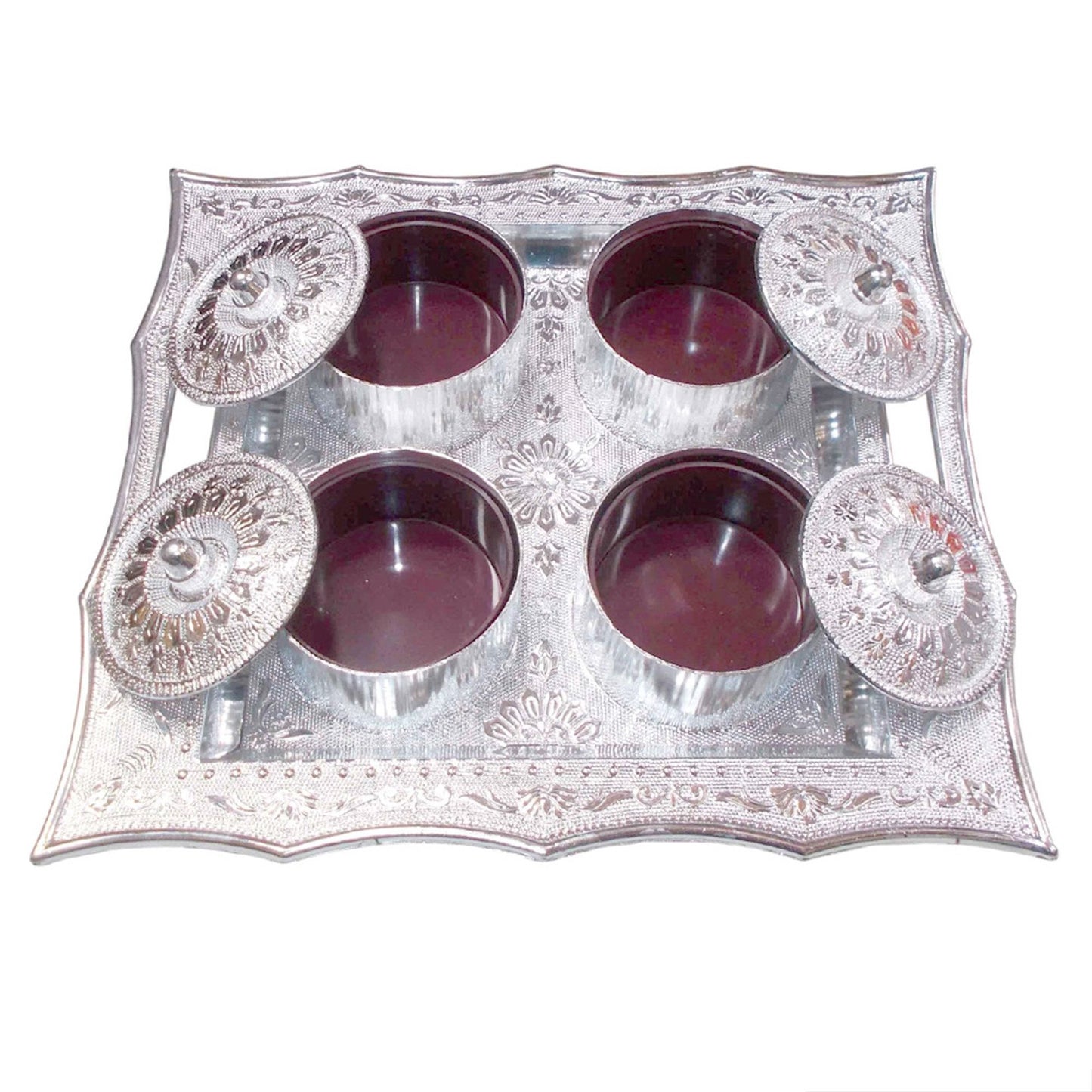 Dry Fruit Air Tight Bowls Tray With Lids 4 Section Snacks Mukhvas Dani - Happy Price - Image 2