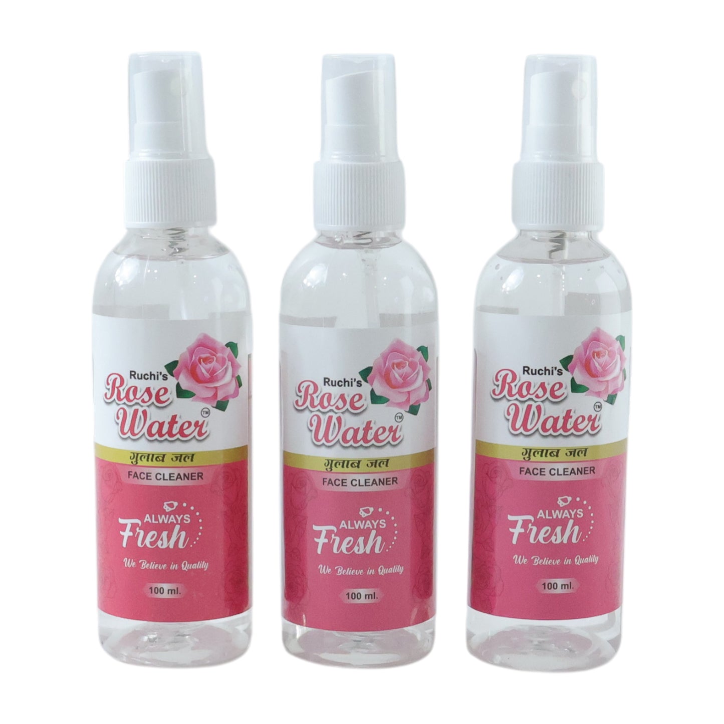 Rose Water Face Mist Set - 3 x 100 ML Bottles - Happy Price - Image 4