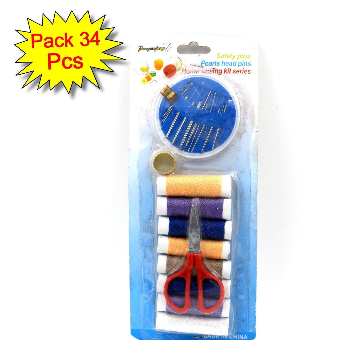 34 Pcs Home Sewing Kit with Essential Tailoring Tools - Happy Price - Image 1