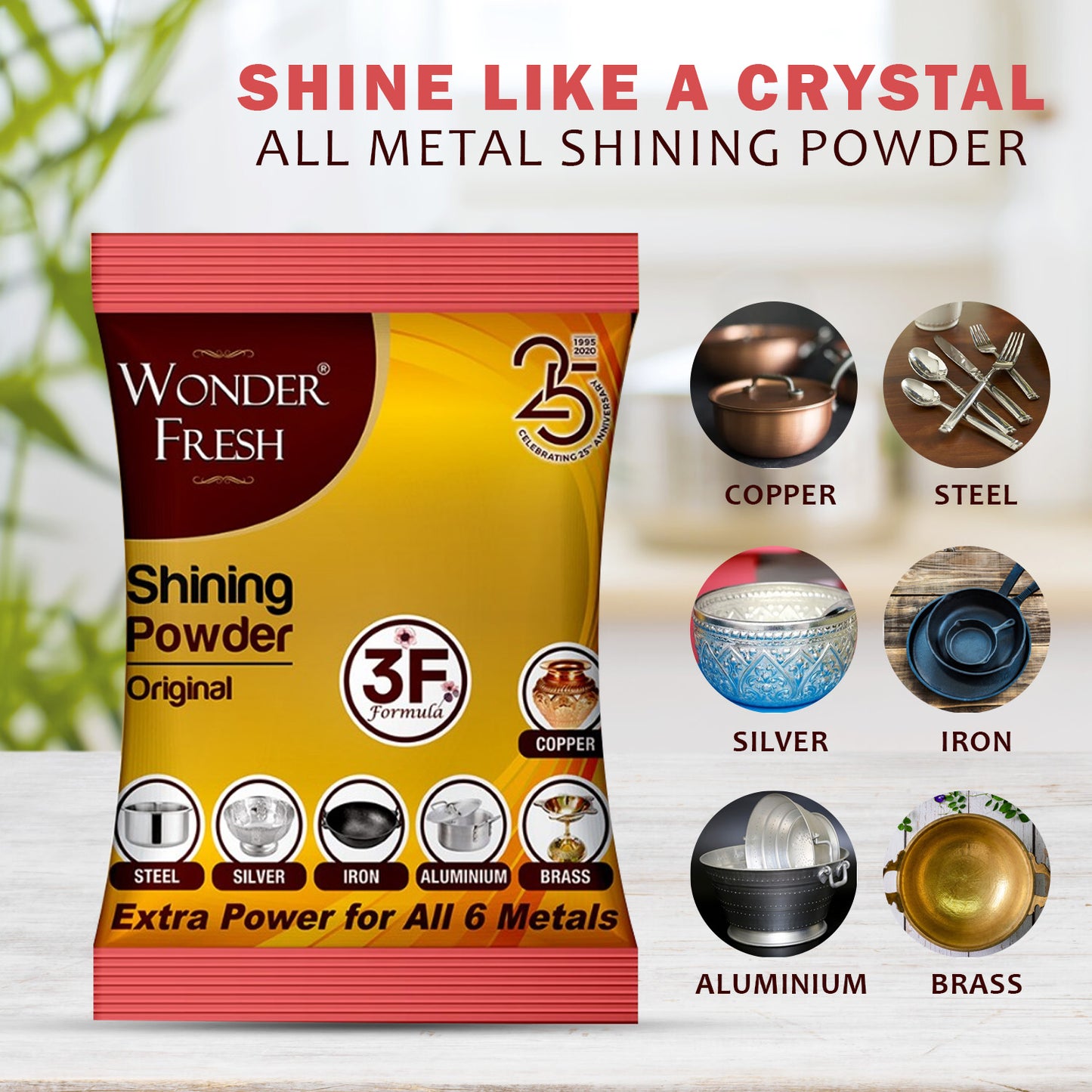 Shining Powder Cleans And Polishes Copper Brass Silver Aluminum Iron And Steel Removes Tarnish And Oxidation (200 Gm) - Happy Price - Image 6