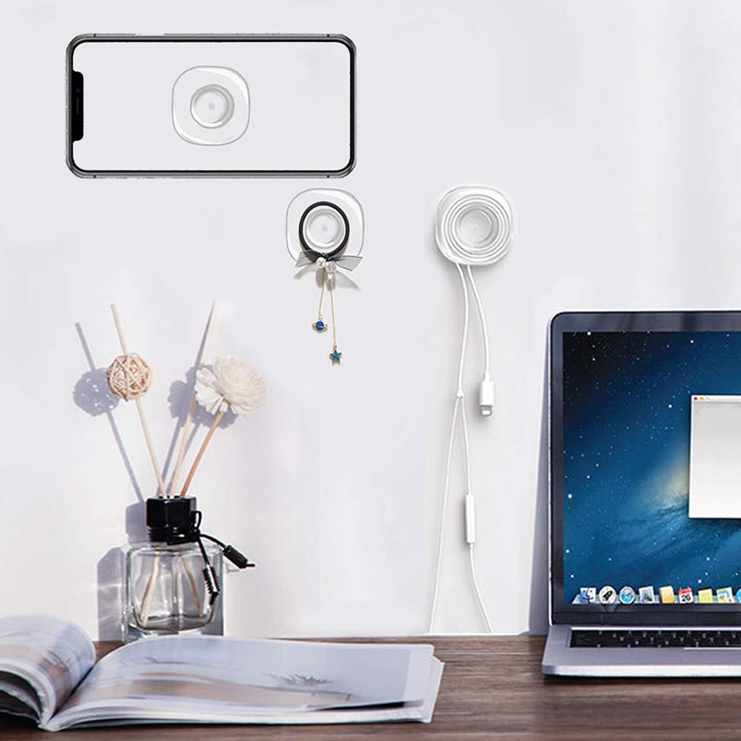 Multi Purpose Square Super Gel Pads For Holding Mobile  Spiral Cable Protector (1 Pc) - Happy Price - Image 3