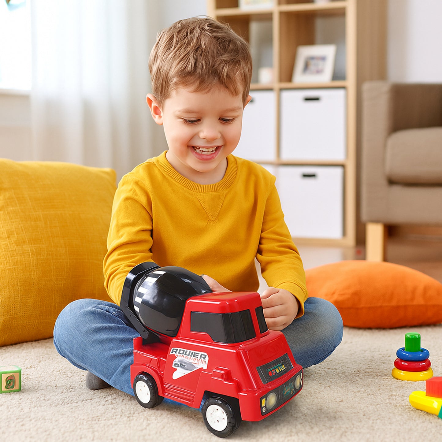 Funwoods Friction Powered Cement Mixer Toy Truck - 1 Pc - Happy Price - Image 5