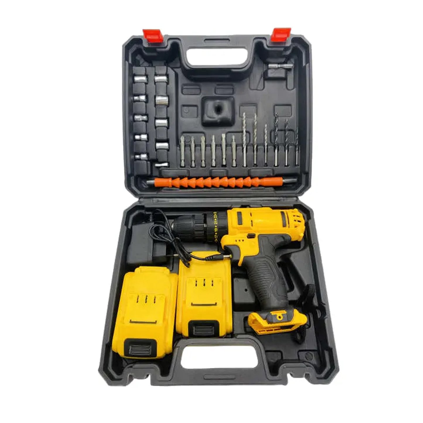 21V Cordless Drill Set with 2 Lithium Batteries & 29 Pcs Accessory Kit - Happy Price - Image 2