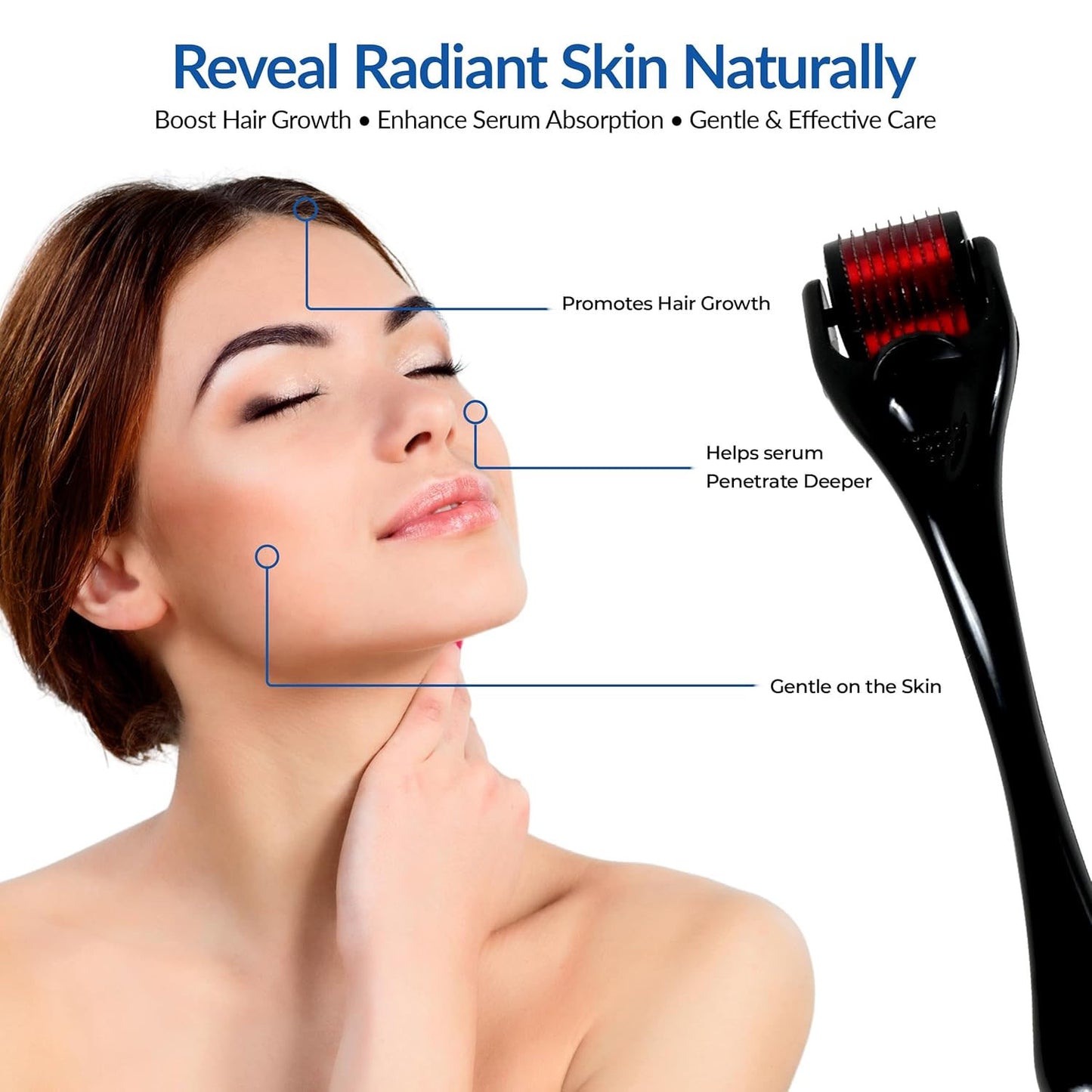 0.5mm Derma Roller for Face & Scalp - Skin Renewal Tool (1 Pc) - Happy Price - Image 3