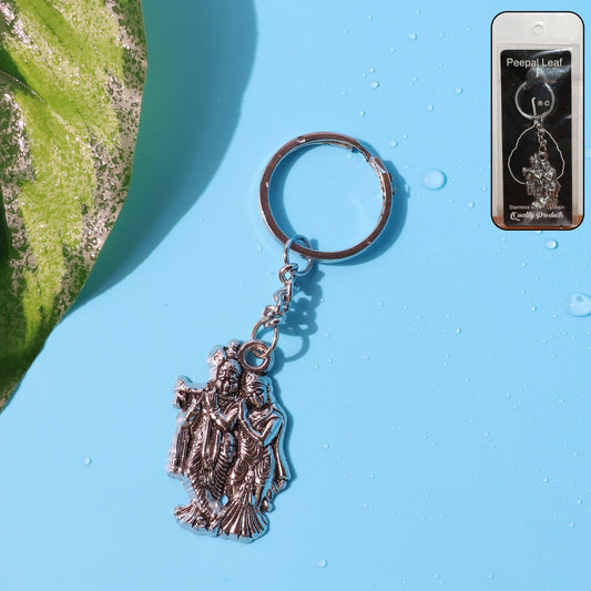 Radha Krishna Metal Keychain (1 Pc) - Spiritual Car & Home Key Holder - Happy Price - Image 1