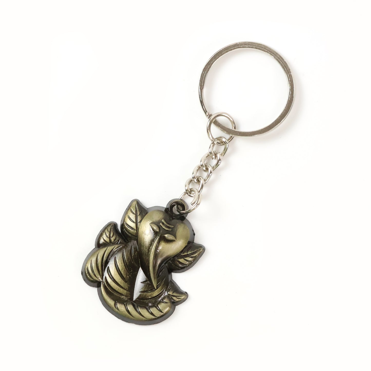 Ganesh Face Metal Keychain - Antique Black Finish (1 Pc) - Happy Price - Image 2