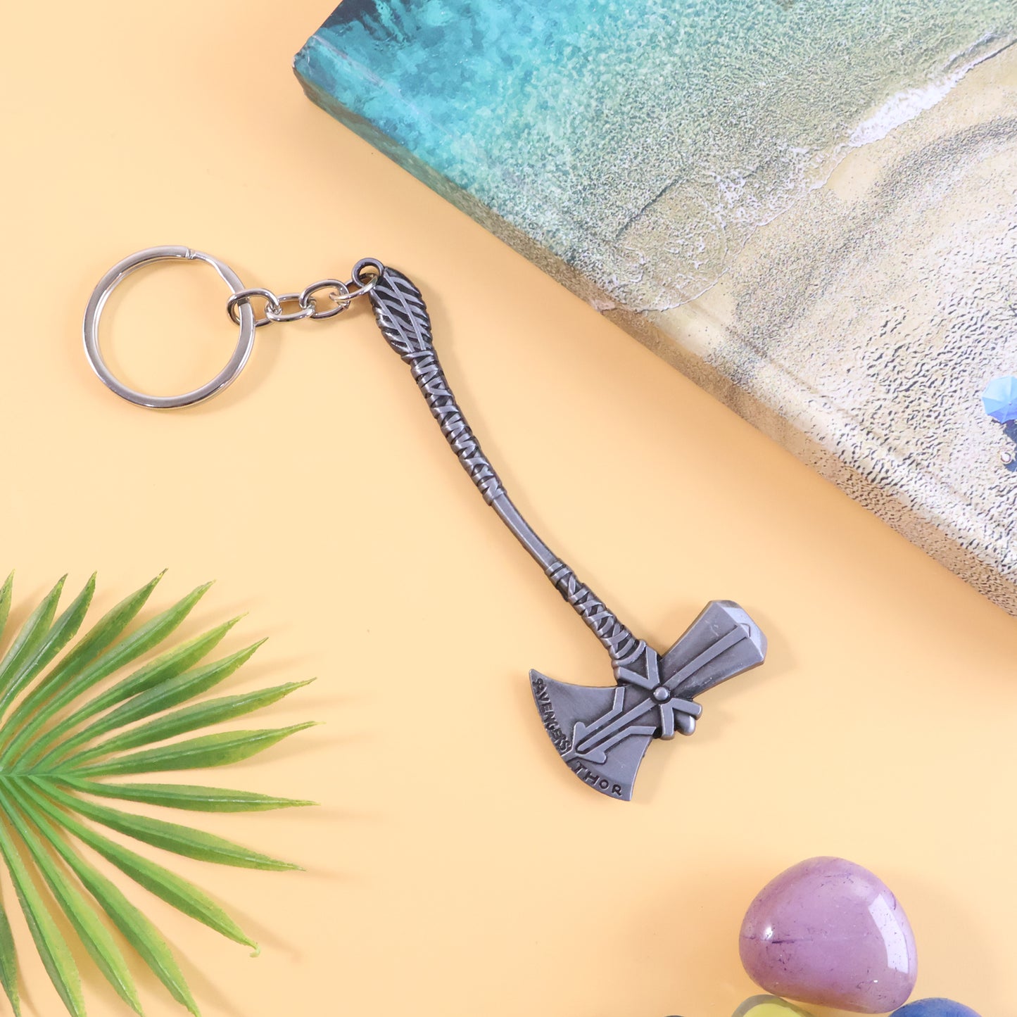 Metal Axe Keychain (1 Pc) - Durable Zinc Alloy Keyring for Cars & Bikes - Happy Price - Image 2