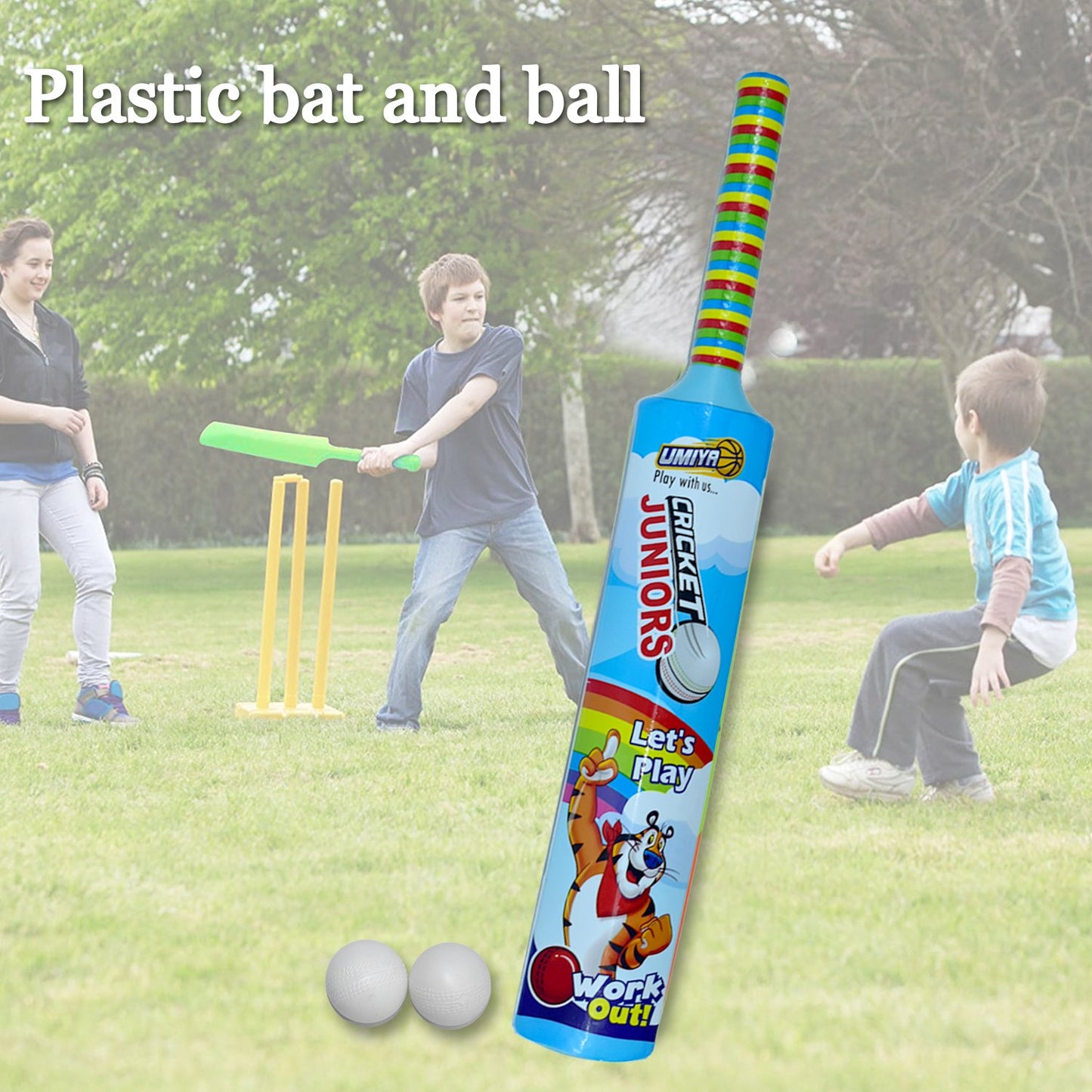 Combo Of Light Weight Plastic Bat Ball  Hockey For Kids - Happy Price - Image 3