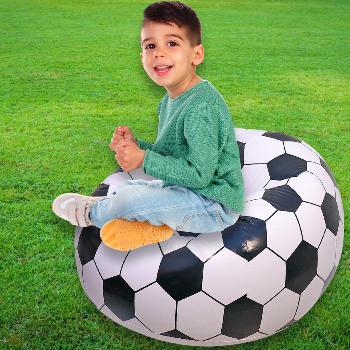 Foldable Sofa Cartoon Style Inflatable Folding Chair Ball Chair Inflatable Sofa For Adults Kids Size (110cm X 80cm) - Happy Price - Image 6