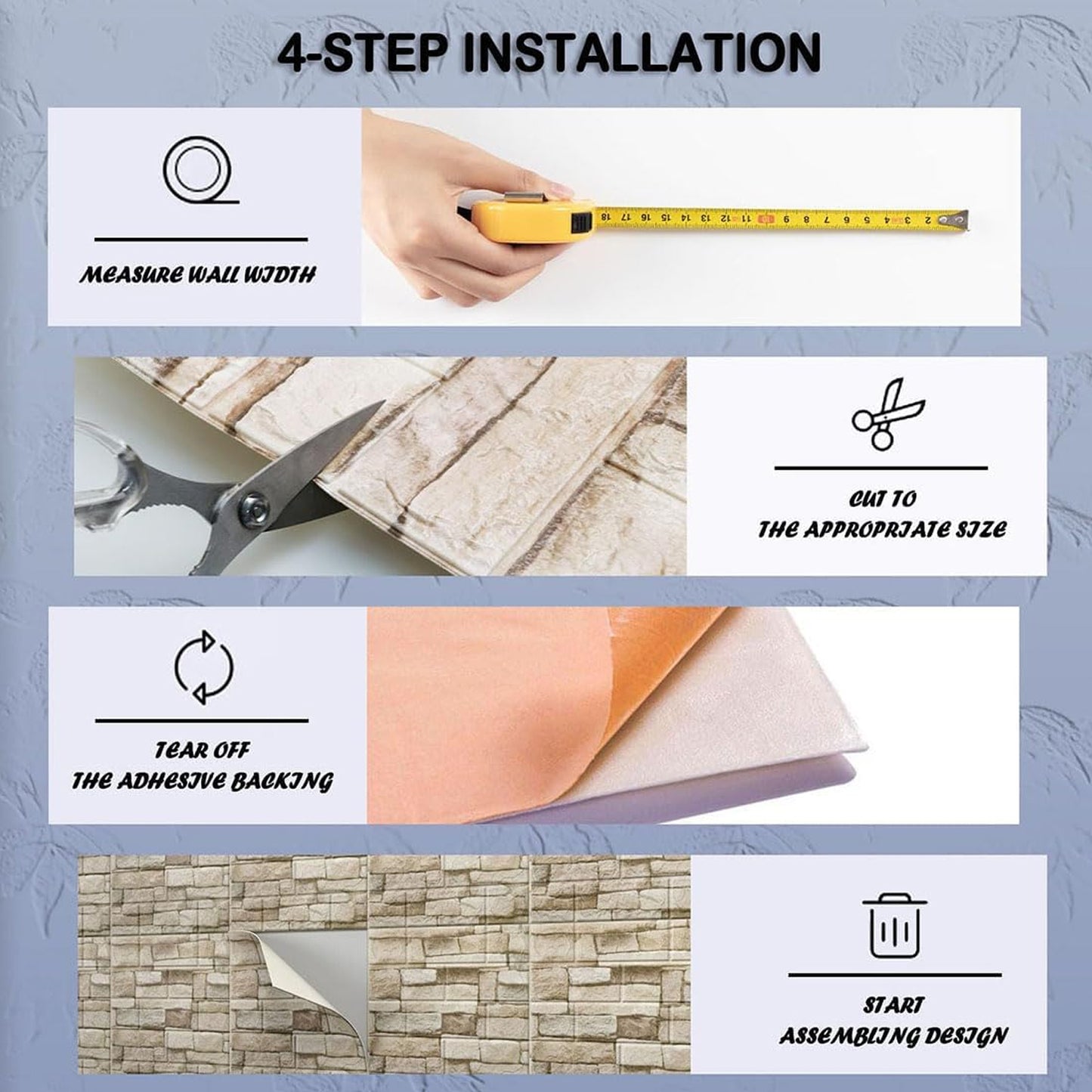 3D Foam Wall Panels Sticker - 70x70cm, 1 Piece - Happy Price - Image 3