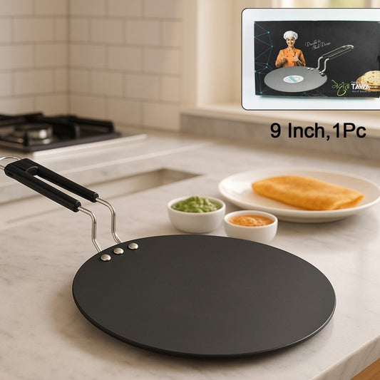 Compact Non-stick Flat Roti Tawa (9 Inch  1 Pc) - Happy Price - Image 1