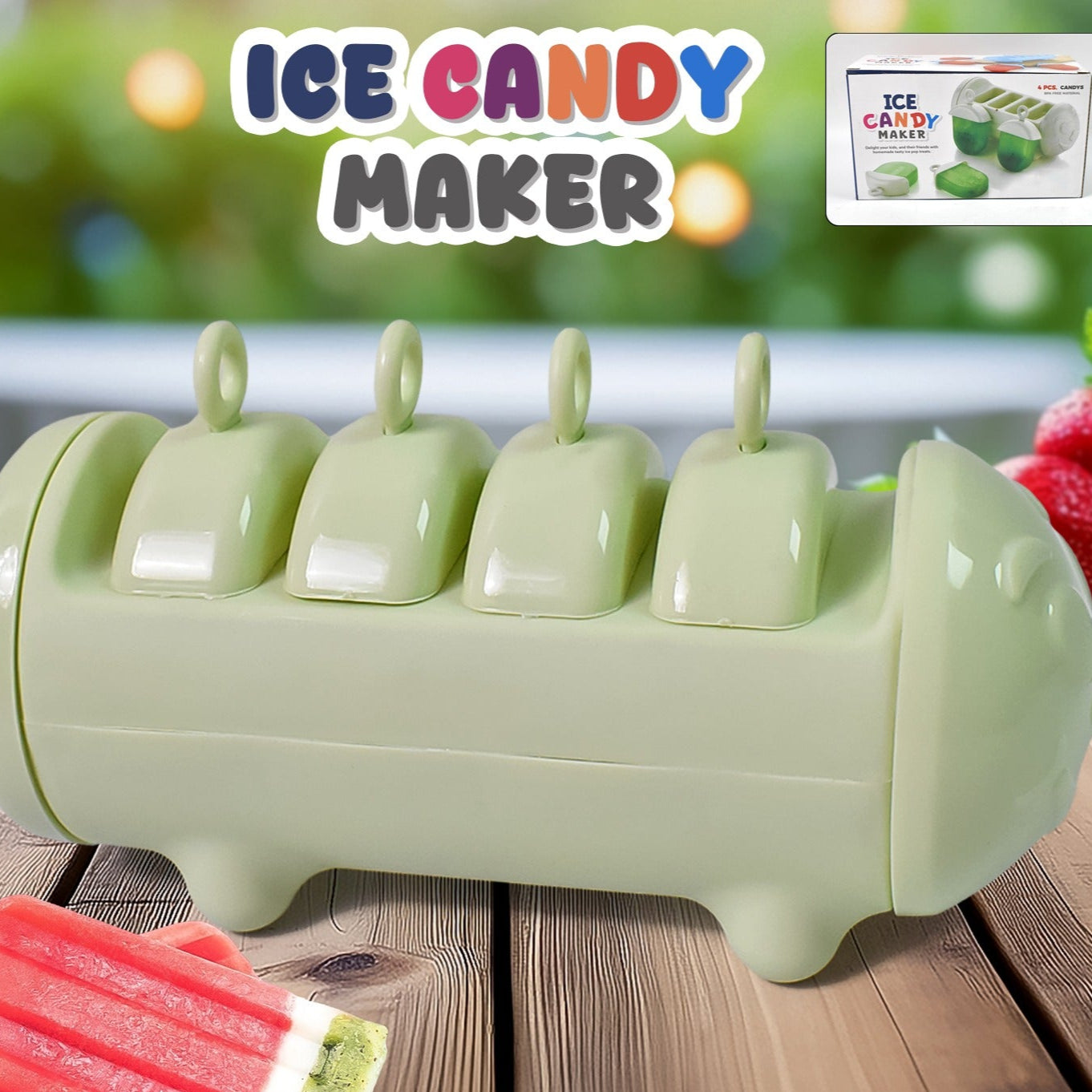 Plastic Ice Candy Maker 4 Compartment  Grid Kulfi Candy (1 Pc) - Happy Price - Image 1
