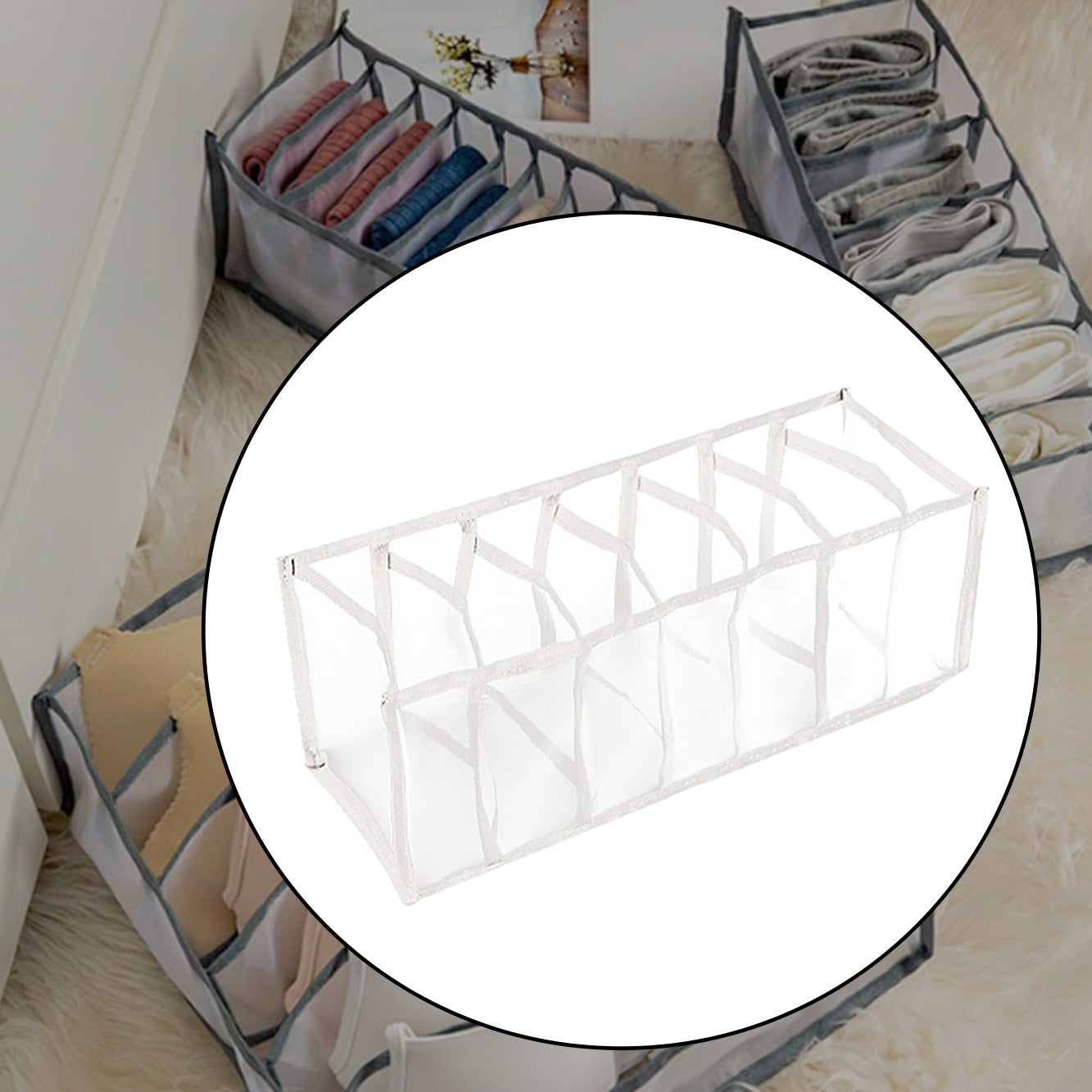 6154 Laundry 7 Section Bag Widely Used For Storing And Managing Laundry Cloths And Stuffs Etc.