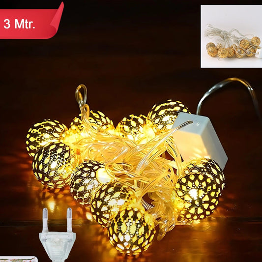 Decorative Metal Ball Led String Light (3 Meter ) - Happy Price - Image 1