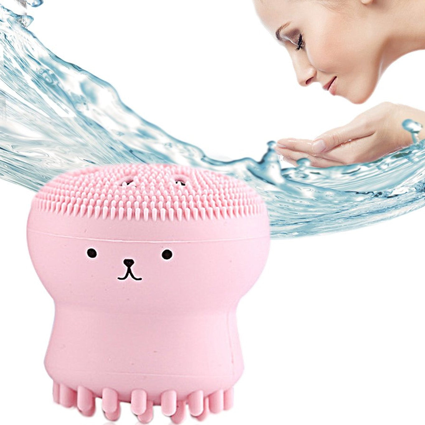 Facial Cleansing Brushes Cute Octopus Shape Silicone Face Scrubber Massager Skincare Tool (1pc) - Happy Price - Image 1