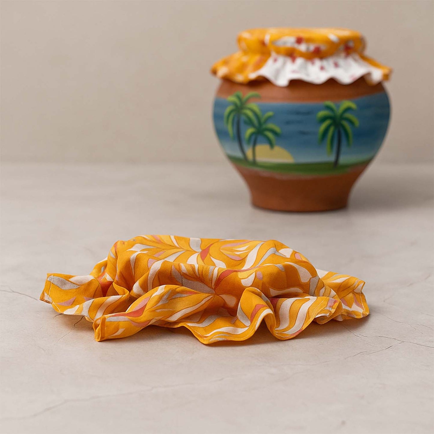 Designer Printed Matka Cover (1 Pc) - Elastic Fit Cloth for Earthen Water Pot - Happy Price - Image 4