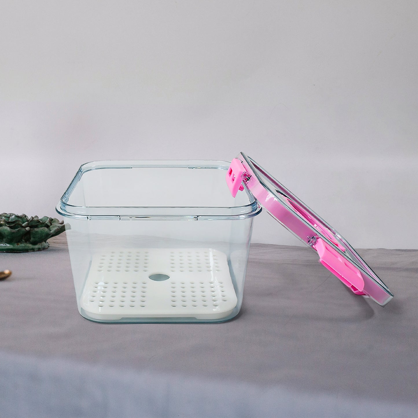 High Quality Plastic Food Storage Container Clear Washable Refrigerator Food Box Food Container Fruit Box Container With Lid (1400 Ml) - Happy Price - Image 3