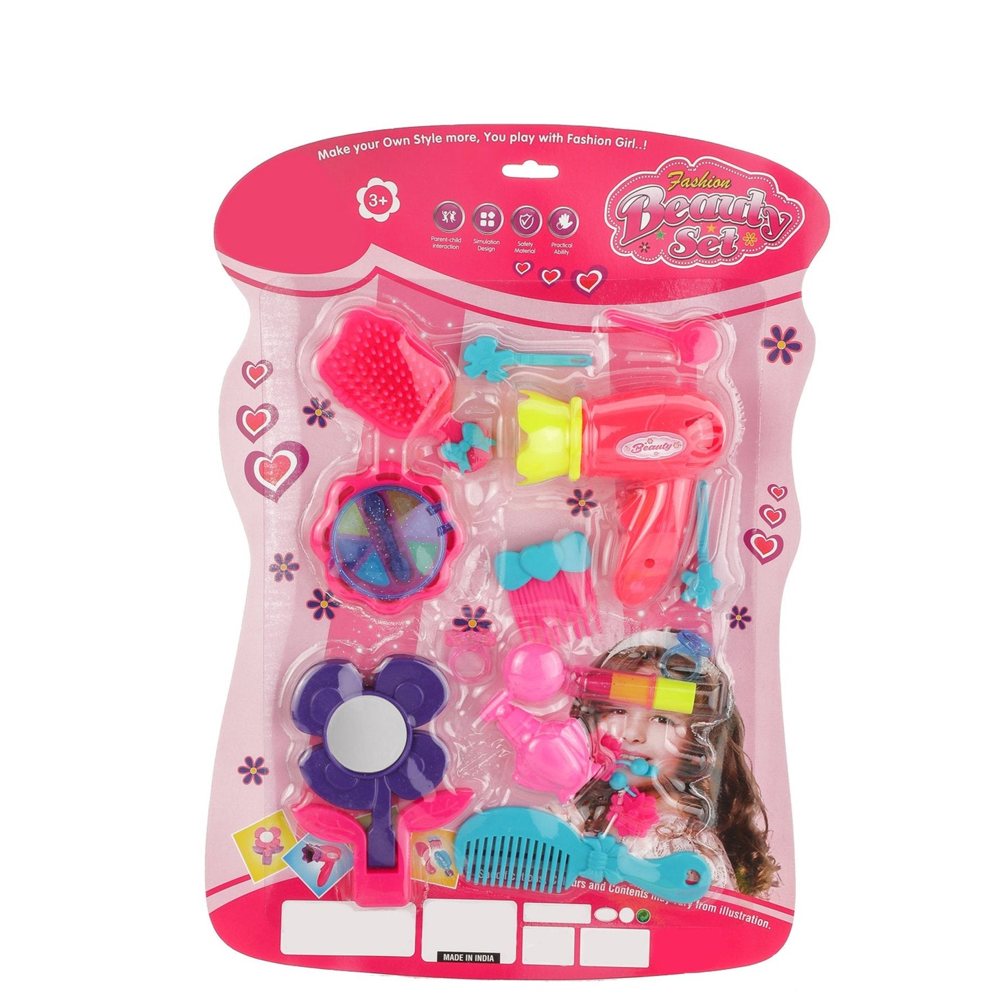 Girls Bring Along Beauty Suitcase Makeup Vanity Toy (Multicolour) - Happy Price - Image 1