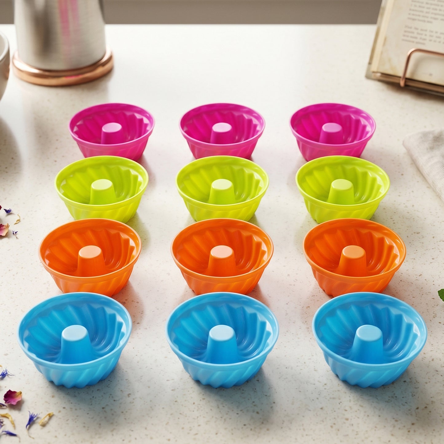 Silicone Baking Cups Set - 12 Piece Reusable Muffin Moulds - Happy Price - Image 3