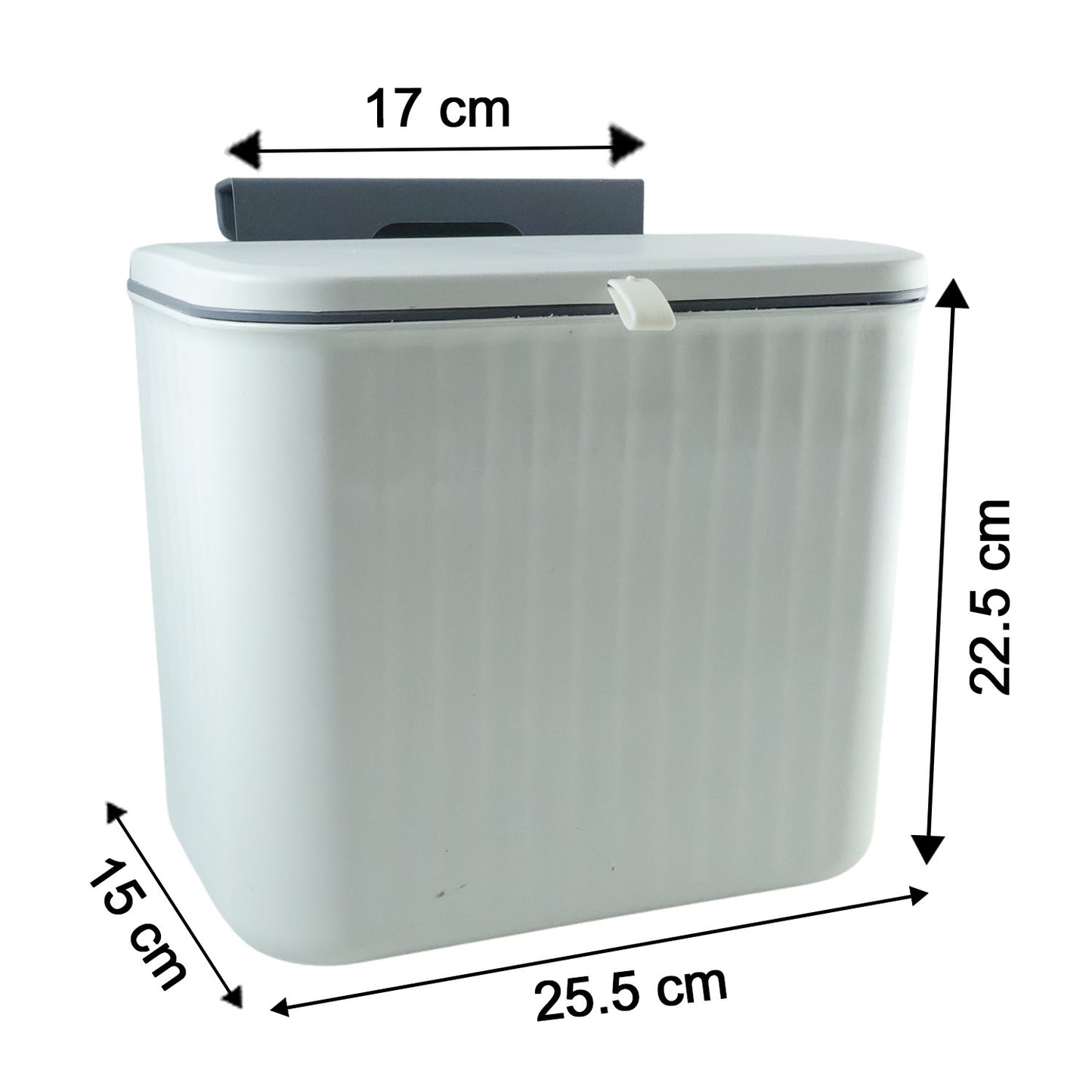 Compact Plastic Kitchen Dustbin with Lid - Wall/Cabinet Mount (1 Pc) - Happy Price - Image 5
