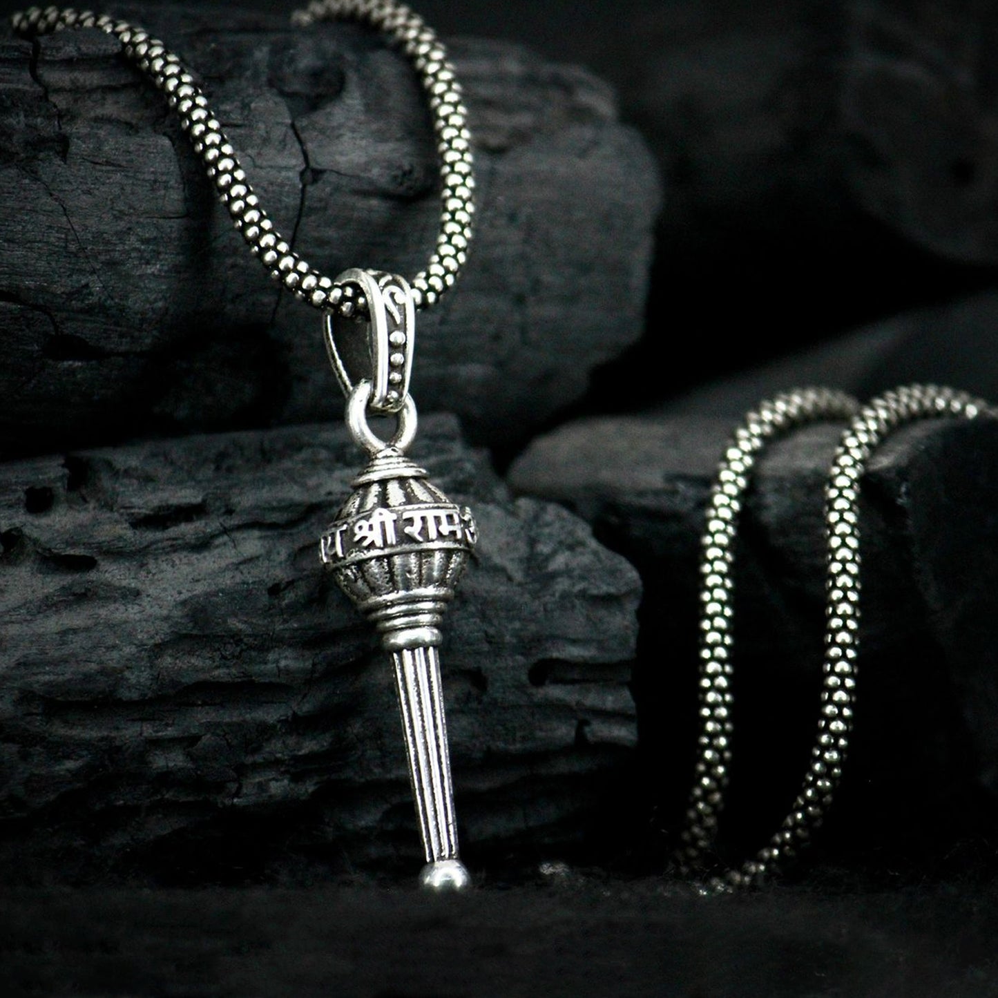 Silver Chain With Gada Pendant  Locket (1 Pc) - Happy Price - Image 6