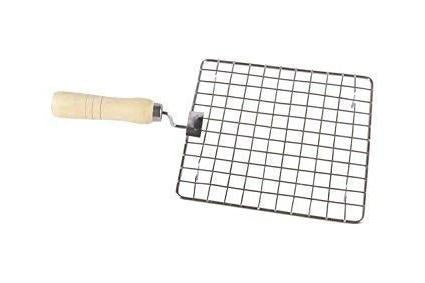 Kitchen Square Stainless Steel Roaster Papad Jali Barbecue Grill With Wooden Handle - Happy Price - Image 3