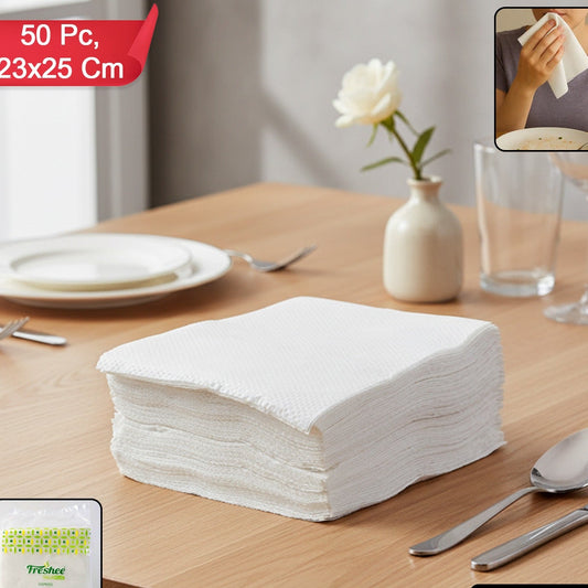 Premium Soft Disposable Paper Napkins - 50 Pcs, 23 x 25 cm - Happy Price - Image 1