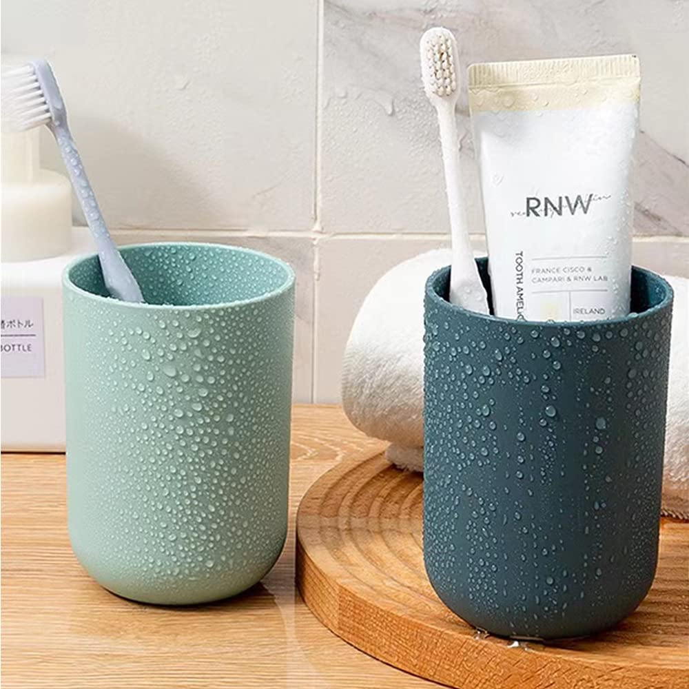 Multipurpose Wall Mount Toothbrush Holder Plastic Stand With 2 Cup  (1 Set) - Happy Price - Image 4