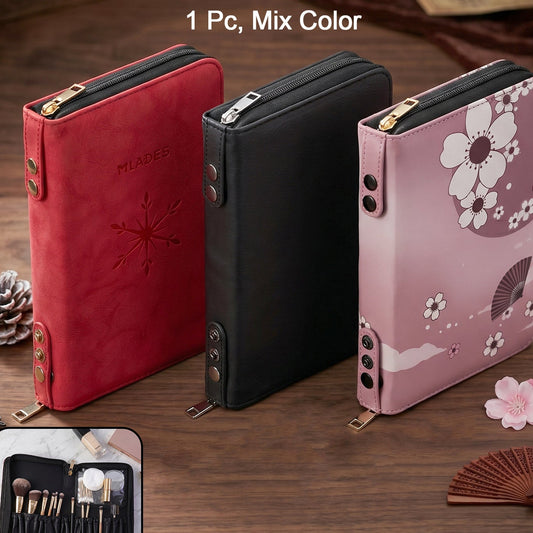 1 Pc Stylish Zippered Makeup Organizer Pouch - Floral & Snowflake Design - Happy Price - Image 1