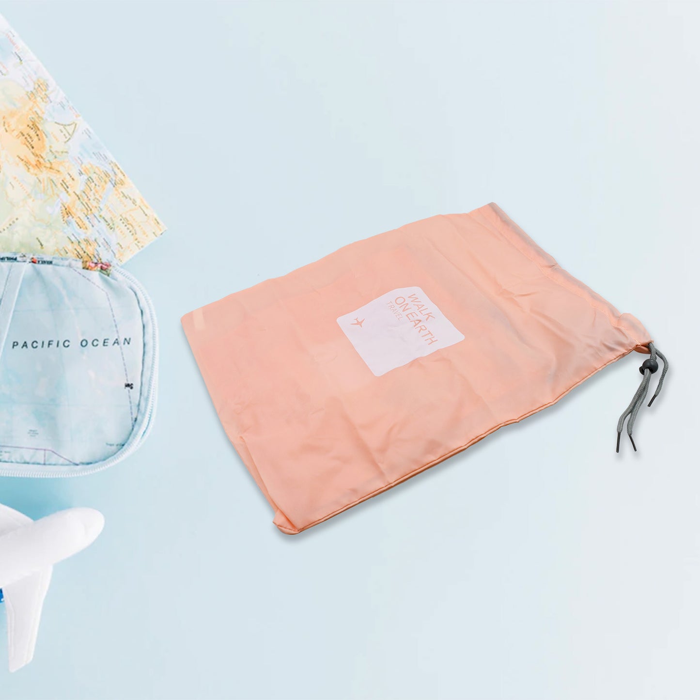 Travel Storage Bag Waterproof Nylon Drawstring Pouch Men And Women Folding Clothes Classified Organizers Packing Shoes Luggage Bags (4 Pc Set) - Happy Price - Image 5