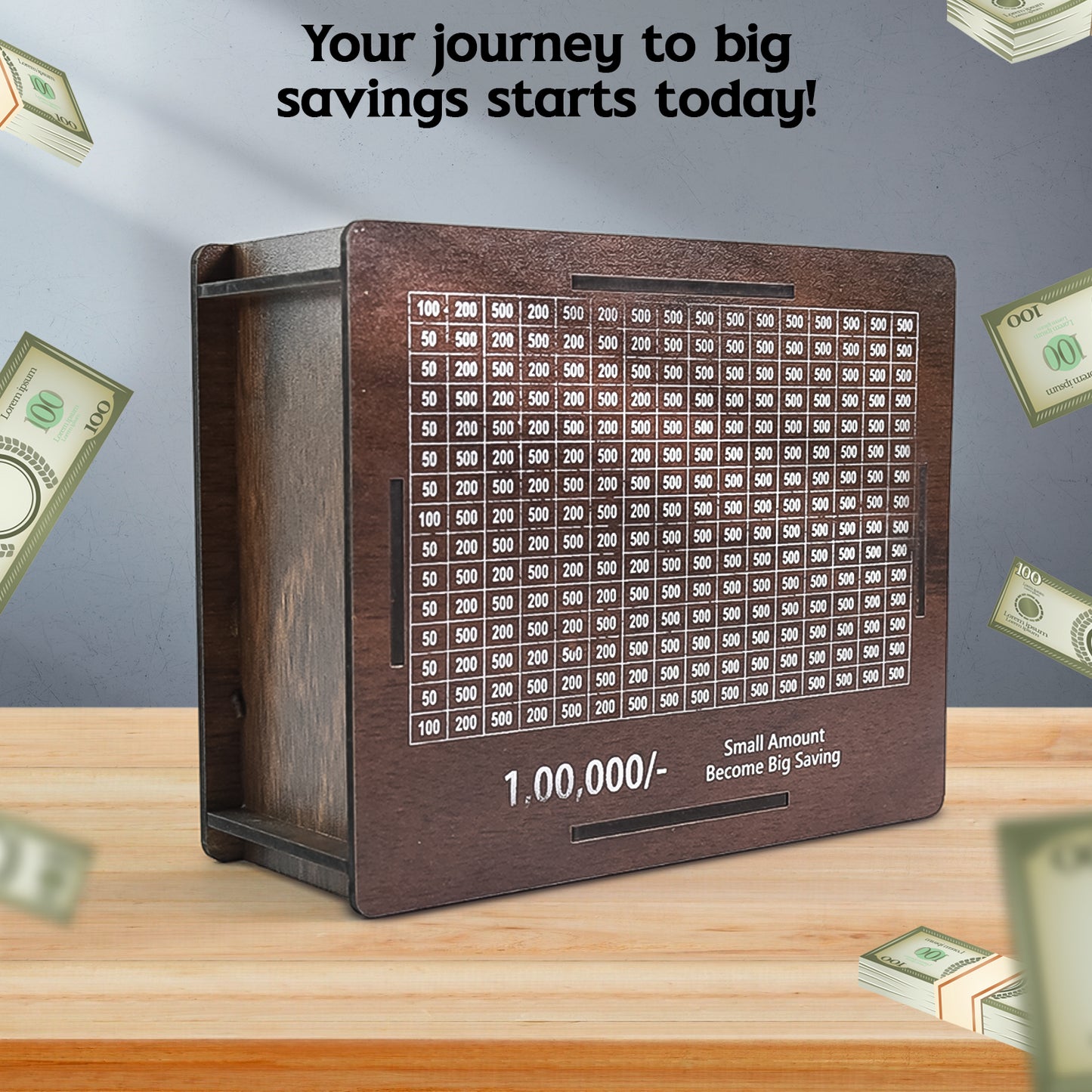 Wooden Money  Piggy Bank Money Box (1 Pc  Pen Not Included) - Happy Price - Image 6