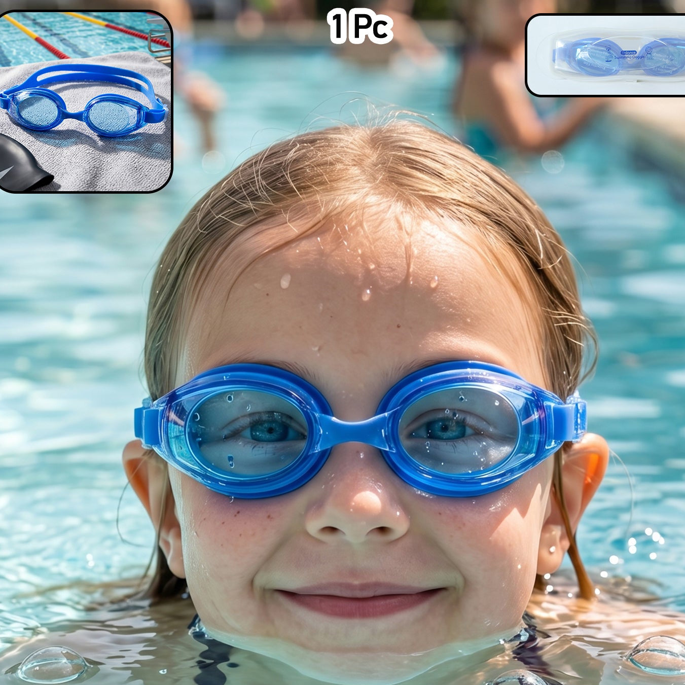 Kids Premium Swimming Goggles With Crystal Clear Lens And Secure Fit  1 Pc