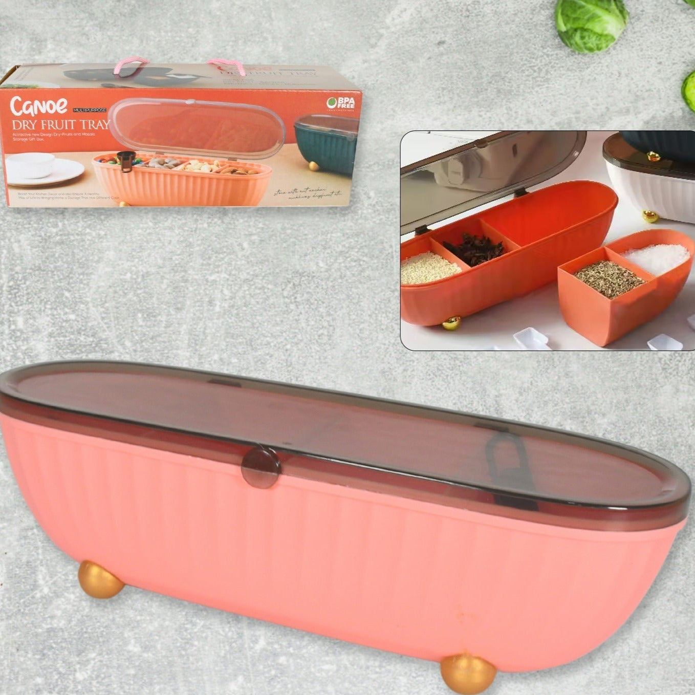 spice Bottle Spice Jar Durable Spice Seasoning Box Jar Food Grade Spoon Seasoning Case For Kitchen  Dry Fruit Tray (1 Pc) - Happy Price - Image 1