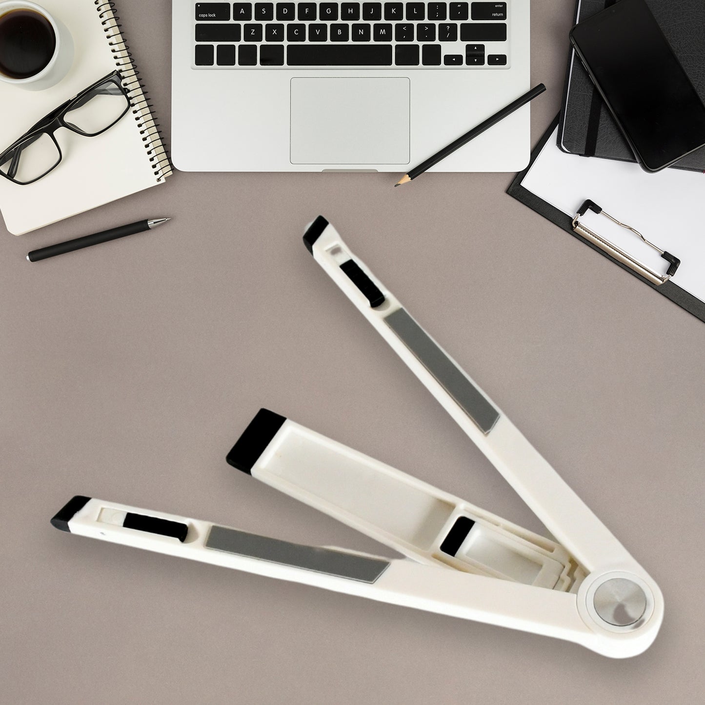 Slim Tablet Mobile Stand Adjustable Foldable Tablet Stand Scaffold (1 Pc) - Happy Price - Image 4