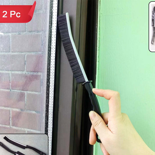 2 Pc Long Handle Corner Cleaning Brush Set for Grout & Edges - Happy Price - Image 1