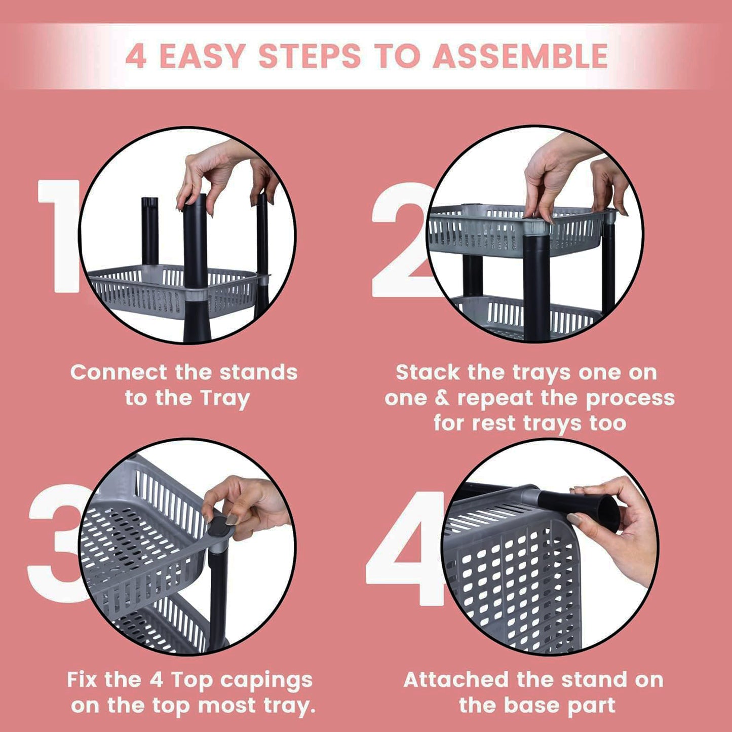 4-Layer Plastic Storage Rack for Home & Kitchen Organization - Happy Price - Image 3