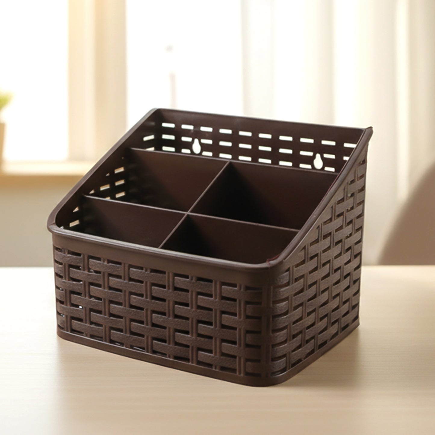 5 Section Desk Organizer Basket - Multipurpose Storage for Office & Home (1 Pc) - Happy Price - Image 5