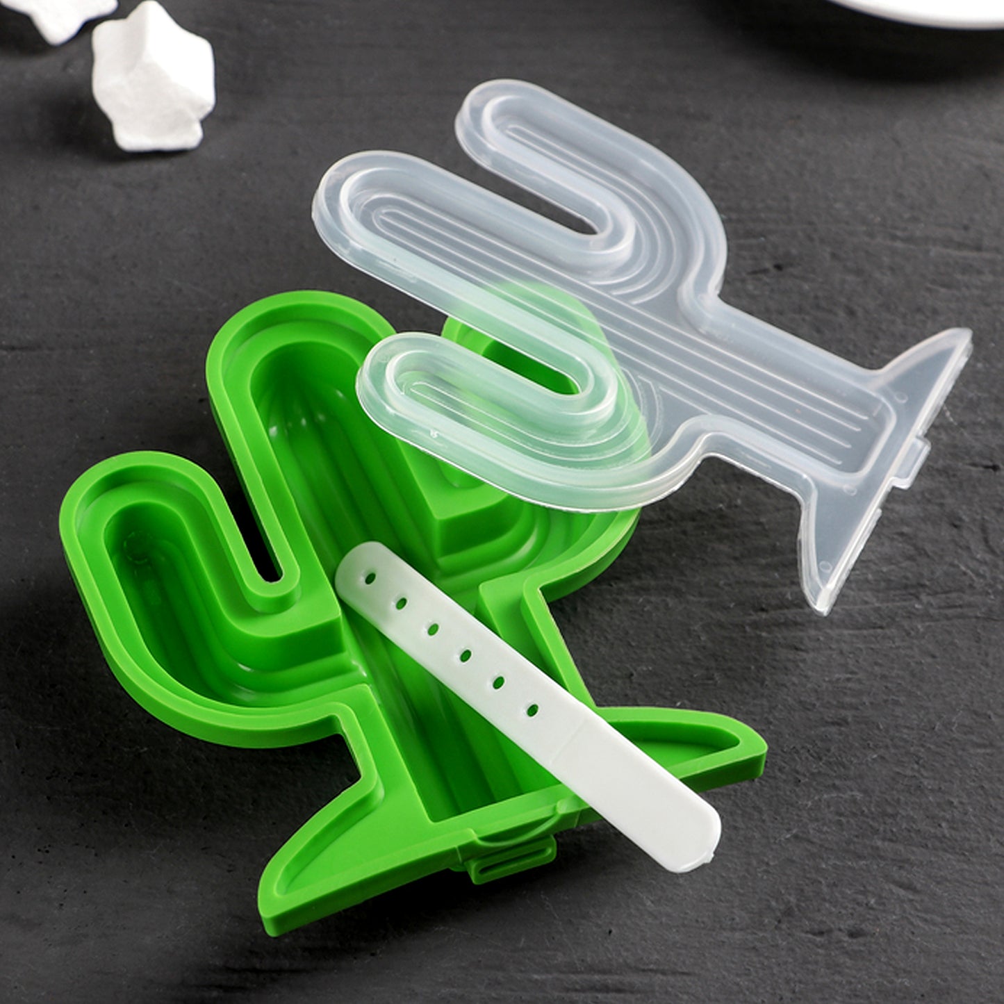 Cactus Shape Mold Durable Cactus Shape Ice Cream Mould Silicone Popsicle Mold Ice Pop Diy Kitchen Tool Ice Molds - Happy Price - Image 4