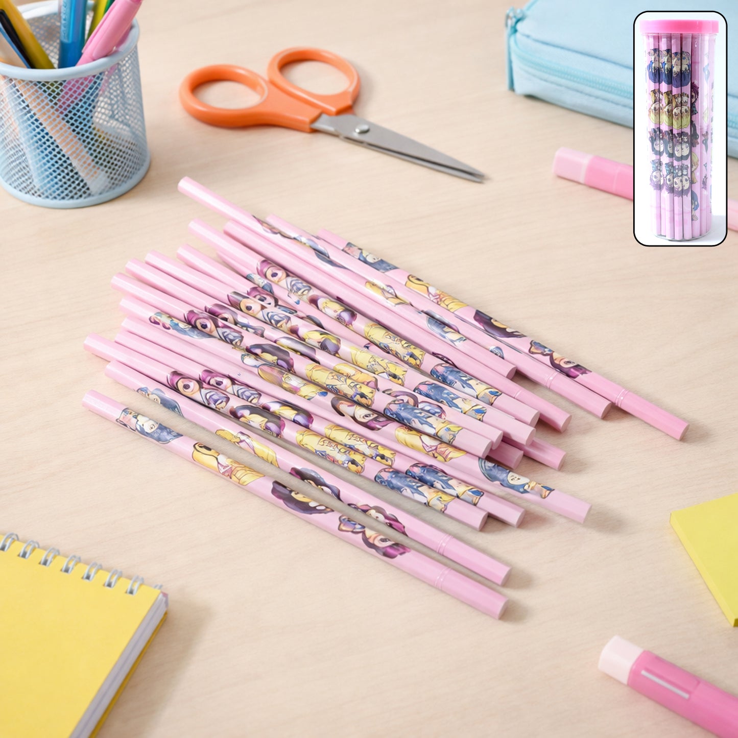 50 Pcs Cartoon Printed Wooden Pencils for Kids - Smooth Writing School Stationery - Happy Price - Image 2
