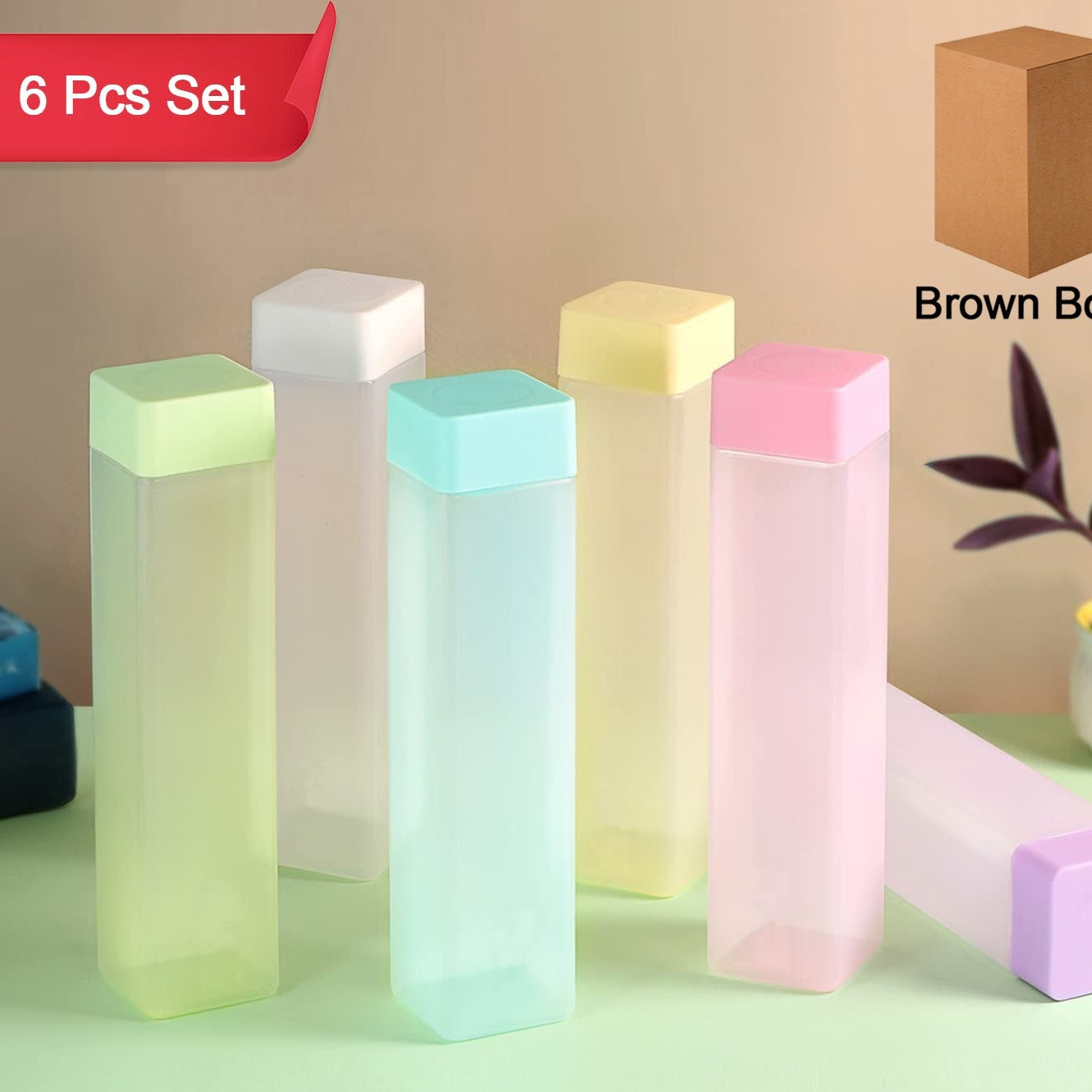 Set of 6 Square Plastic Water Bottles - 1.5 Litre Each - Happy Price - Image 1