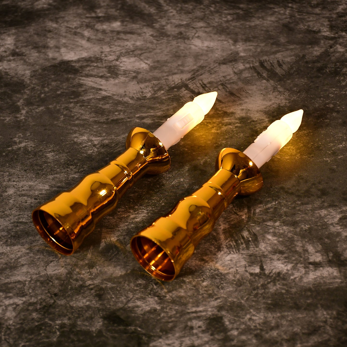 2 Pcs LED Flameless Window Candles with Gold Base & Suction Cups - Happy Price - Image 5