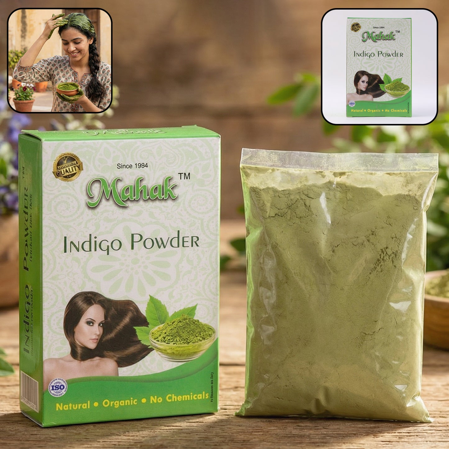Natural Indigo Powder for Hair Colouring & Care - 80 gm - Happy Price - Image 3