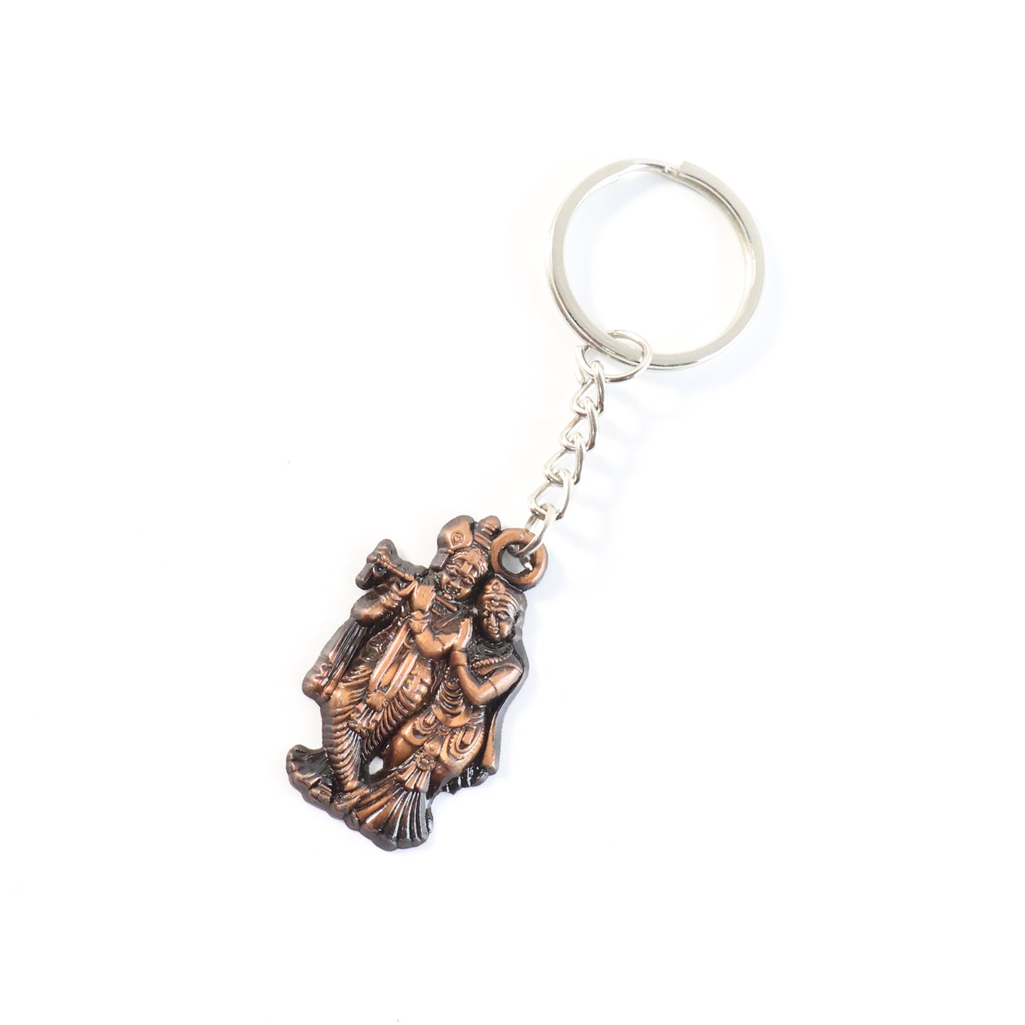 Radha Krishna Metal Keychain - 1 Pc Religious Keyring - Happy Price - Image 2