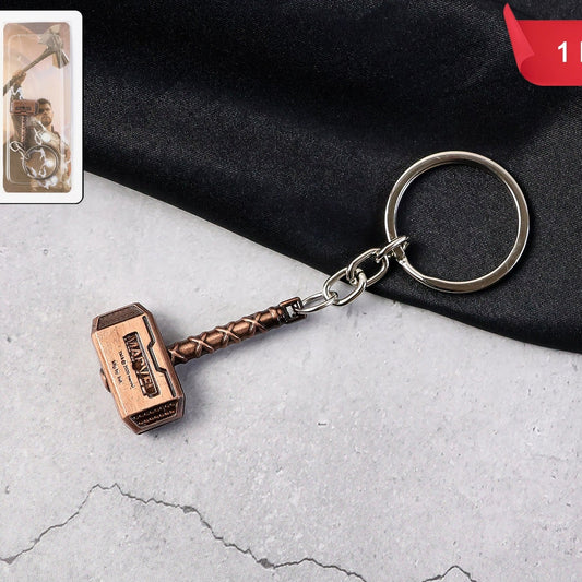 Metal Hammer Design Keychain (1 Pc) - Unique Alloy Key Ring for Keys - Happy Price - Image 1