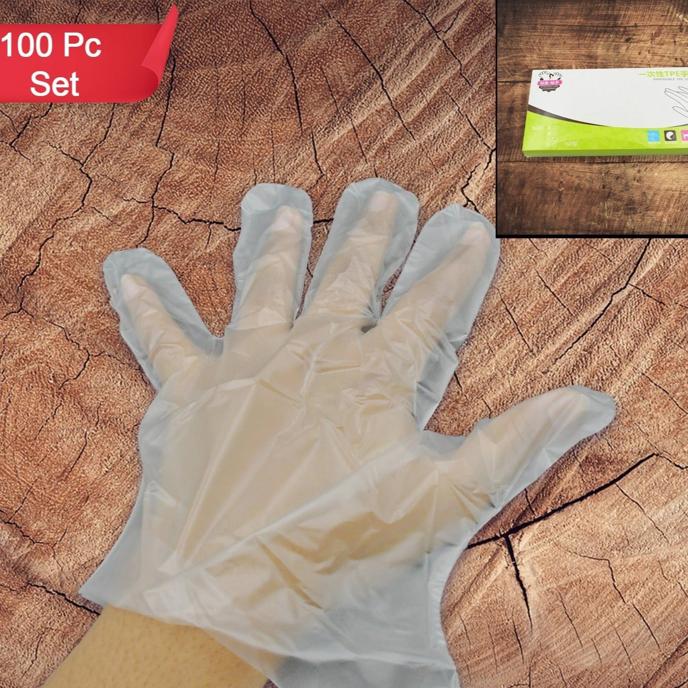 Large Size Plastic Transparent Disposable Clear Plastic Hand Gloves For Home Kitchen Hotels Hospitals Clinics Beauty Parlor Saloons (100 Pcs) - Happy Price - Image 1